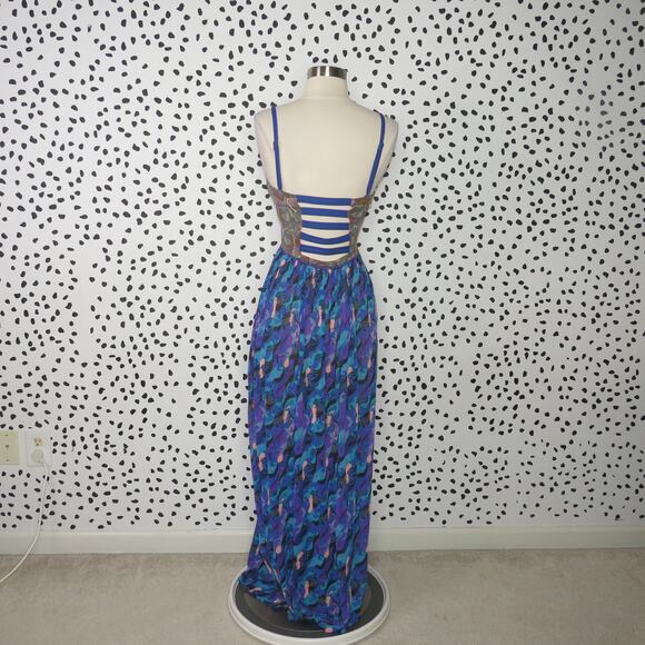 Maaji Longchamp Legacy Mixed Media Caged Back Mesh Maxi Dress - Picture 6 of 10